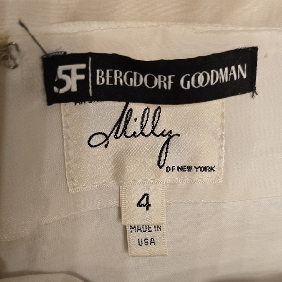 Milly Strapless Dress in Cream and White - Picture 2 of 15